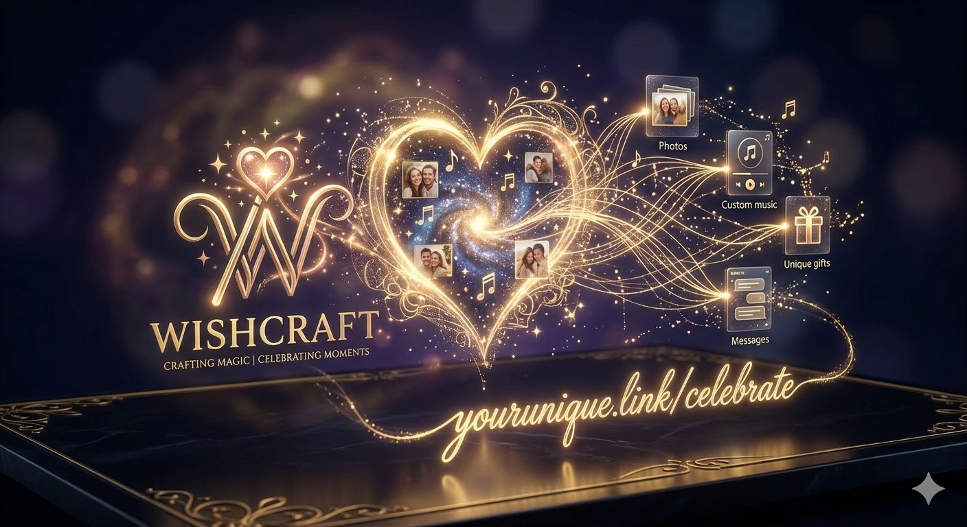WishCraft aesthetic celebration website template showcase